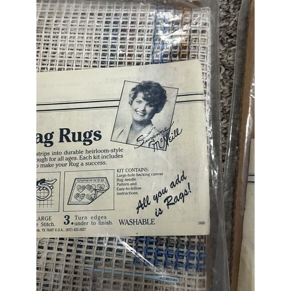 Design Originals Suzanne McNeill 80's Rag Rug Kits Lot of 3 Welcome Home - Picture 6 of 6